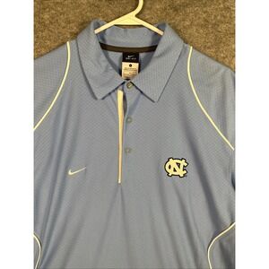 UNC Tar Heels‎ Polo Shirt Mens Large Blue Nike Drifit Authentic Performance Team